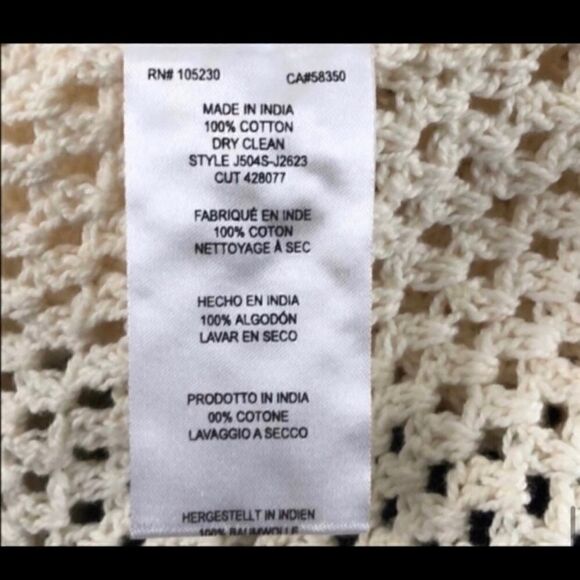 JOIE SEQUIN FRINGE CROCHET COTTON CARDIGAN SWEATER - Picture 7 of 7